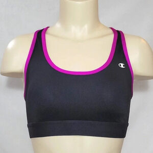 MEDIUM Champion‎ B0791 Compression Racerback Wire Free Sports Bra Black